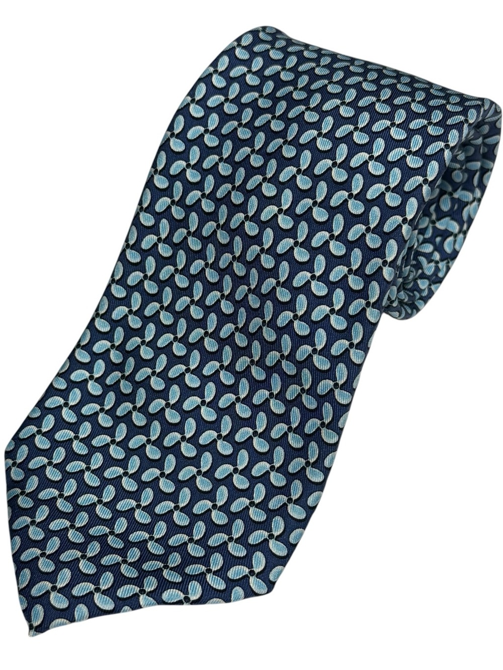 Vineyard Vines Mens Silk Tie Blue Light Blue Boat Propeller Nautica